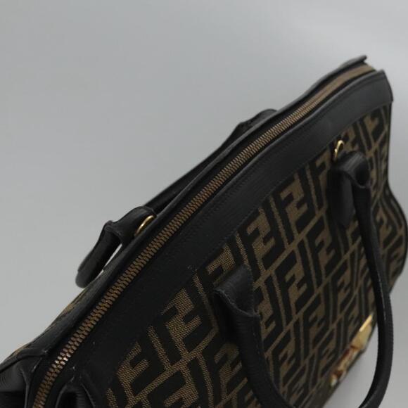 FENDI Zucca Canvas Hand Bag Brown Black Gold - Picture 6 of 14